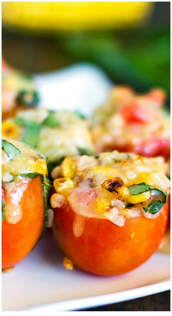 Roasted Corn Stuffed Peppers