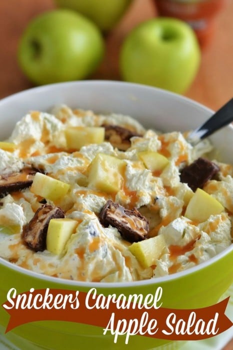 25 Best Apple Dessert Recipes 27 Snicker's Caramel Apple Salad