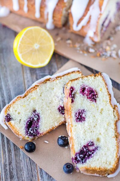 Glazed Blueberry Lemon Pound Cake