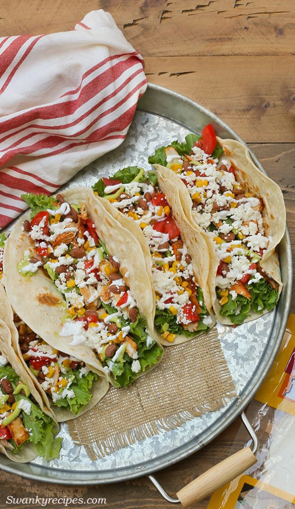 Grilled Chicken Tacos with Avocado Cream