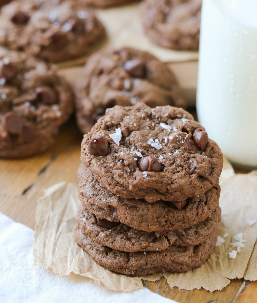 Chewy Chocolate Cookies with Sea Salt