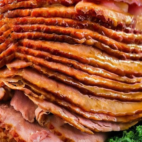 Spiral ham with honey sugar glaze.